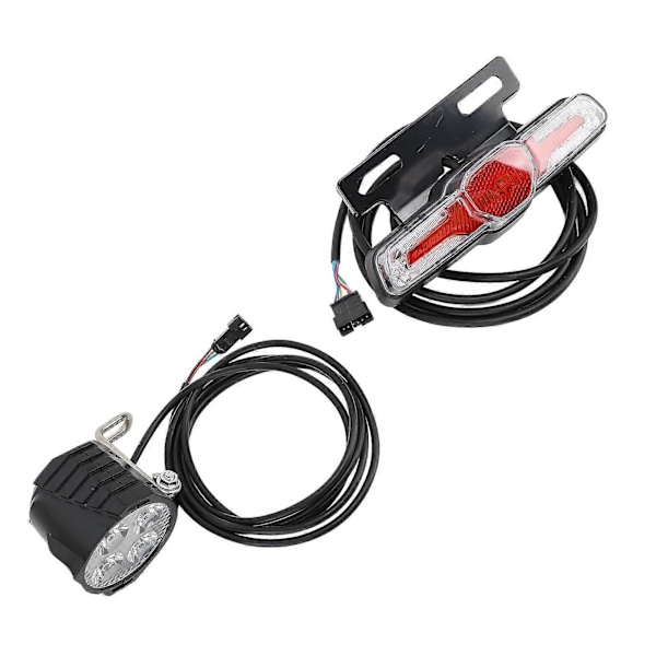 Elektriskt Cykelljus Kit Hög Synlighet LED Strålkastare och Blinkers Bakljus med Strömbrytare 24-48V