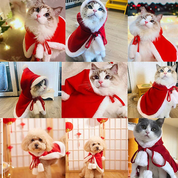 Julkläder (M) för Husdjur för Hund Katt Julhelg Kostym