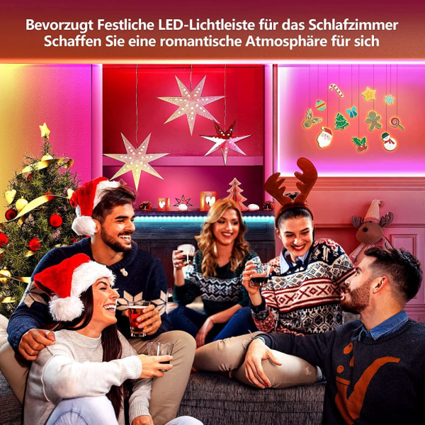 #LED-remsa LED-bakgrundsbelysning för TV Musiksynkronisering RGB Bluetooth-app#