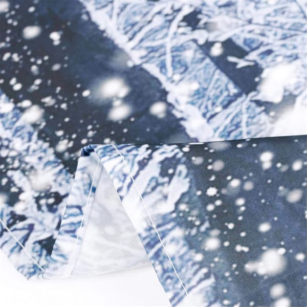 *Snöskog Duschdraperier 180X180CM Vit Snöflinga Vinter Trä*