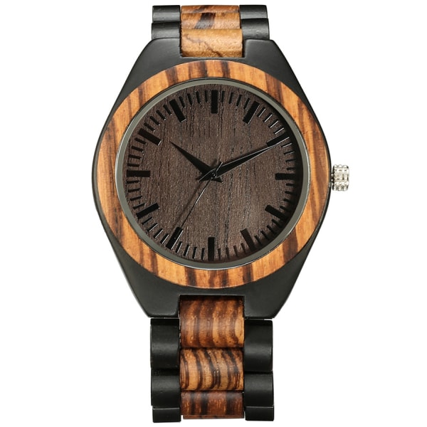 /#/Unisex Simple Wooden Quartz Watch Handmade Cowhide Leather Strap Natural Wood/#/