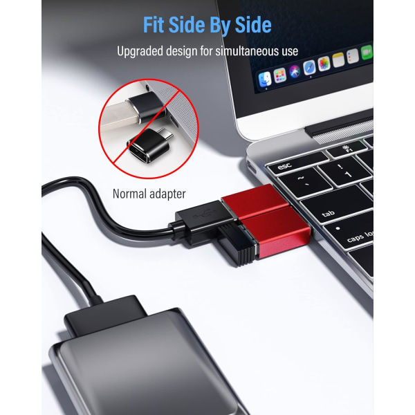 USB C til USB 3.1 OTG-adapter (3-pakning), USB Type C hann til USB A