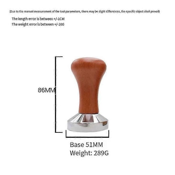 Kaffe Tamper Træ Rustfrit Stål Base Egnet Til Espressomaskine Tilbehør 51mm
