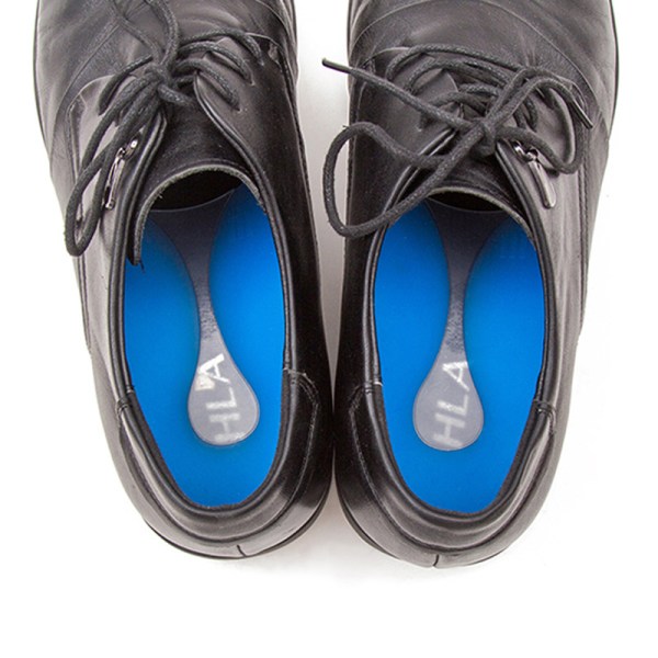 #Ett par U-formade silikoninlägg i blått, storlek 34-35#