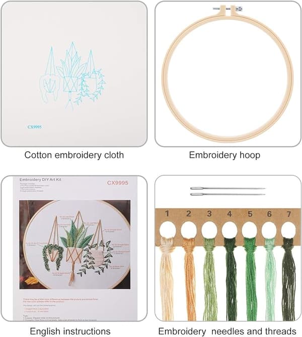 Broderi Starter Kit, DIY Korssting Broderi Starter Kit,