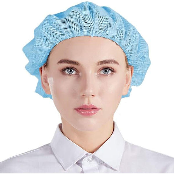 Blå Mesh-keps 5-pack Beanies Hatt Unisex Engångs Fiskgarn Hårnät