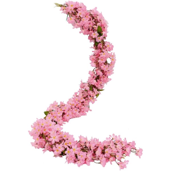 2 stk 5.6FT Kunstige Sakura Kirsebærblomst Blomster Hengende Vin