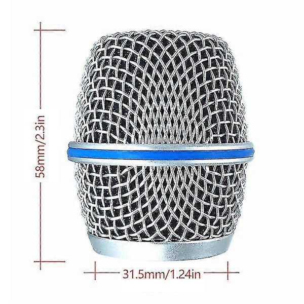 Mikrofon Erstatningshode Stål Sm58 Mesh Håndholdt Mikrofon Grill Mesh Hode Fengshuo