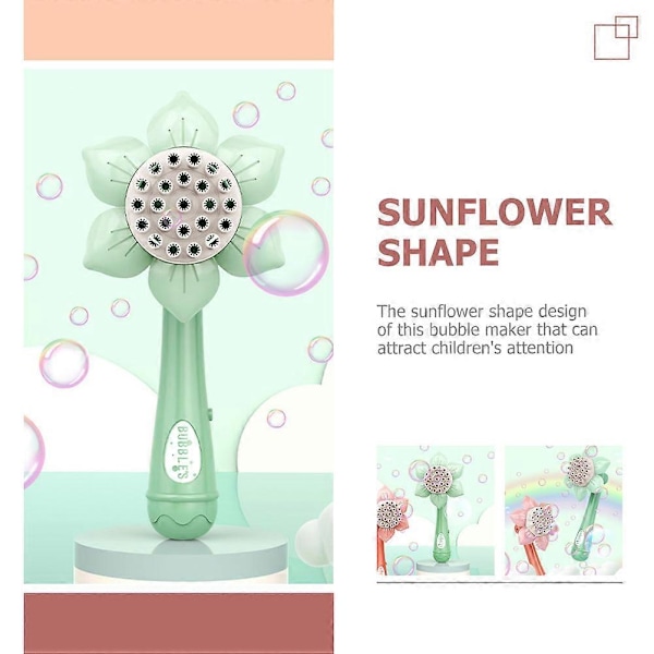 Solrosformad Bubbelmaskin Leksak Bärbar Bubbelstav Leksak Elektrisk Bubbelblåsare Leksak