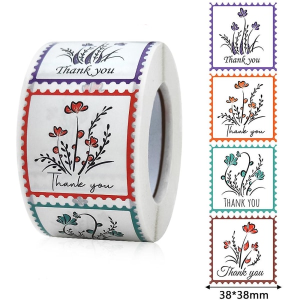 50-500 st 3,8 cm Blommor Tack-klistermärken Etiketter för småföretag Julklappsförpackning Bröllopskuvertsigill