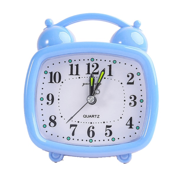 Gul Analog Alarmklocka, Tyst Tickfri Reseklocka