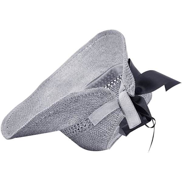 Hatt med stråskjerm for kvinner, solhatt, strandhatt, skjermer, pannebånd, hatt G