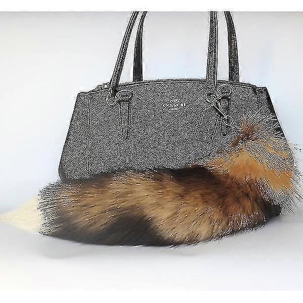 Rävsvans Päls Nyckelring - Superstor och Fluffig Cosplay Leksak Handväska Tillbehör