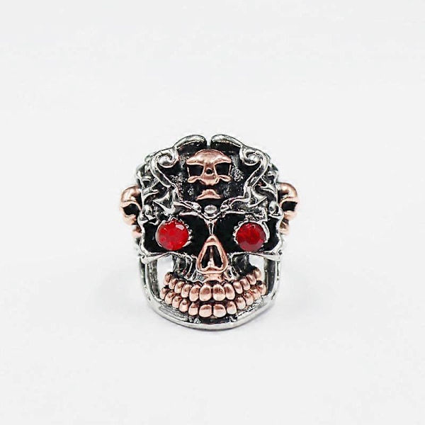 Rödögd Döskalle Herrring Vintage Fingerring (1 st, Blandade färger)