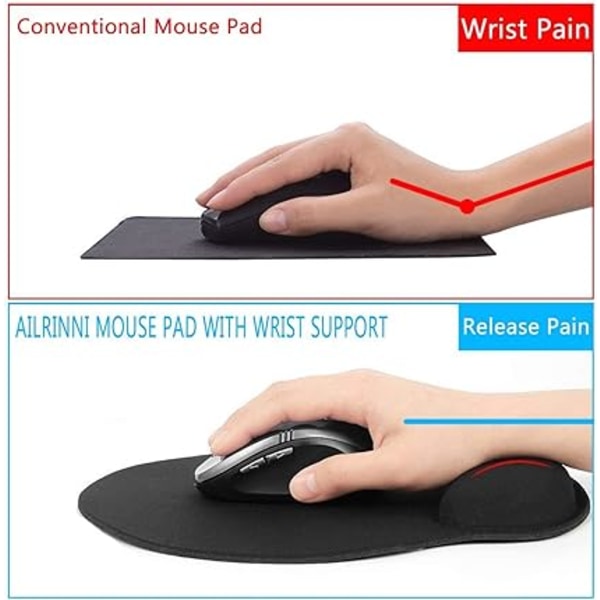 Ergonomisk Musmatta - Spelmusmatta med Gel-handledsstöd, Comfo