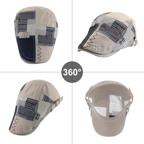 Herrar Retro Flat PU Läderkeps Justerbar Höst Vinter Nationa
