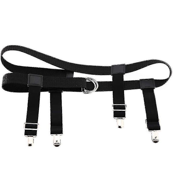 Elastisk nylon taljebælte til mænd og kvinder med strømpeholderclips, bukser, jeans holderstropper, justerbar klemme