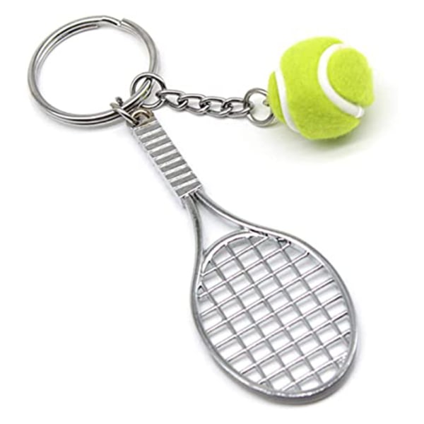 #Tennisketcher Nøglering Kreativ Metal Nøglering Sport Nøglering Tennisbold 2 Stk#
