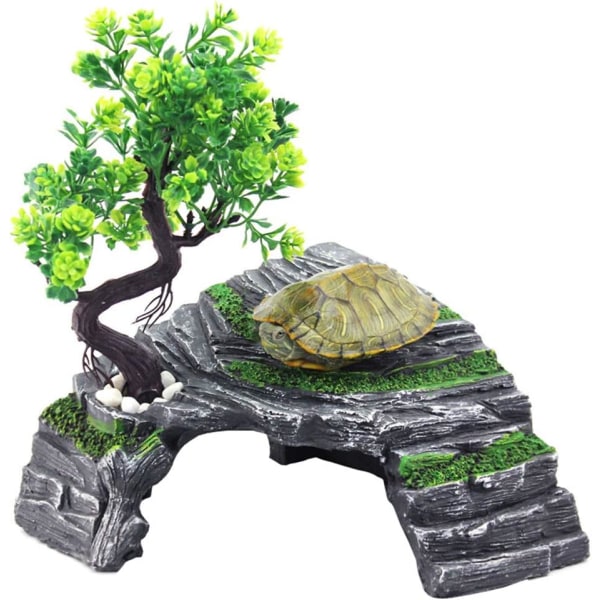 Reptilskjulested - Terrarium - Skjulested - Skilpadde Rampe - Plattform -