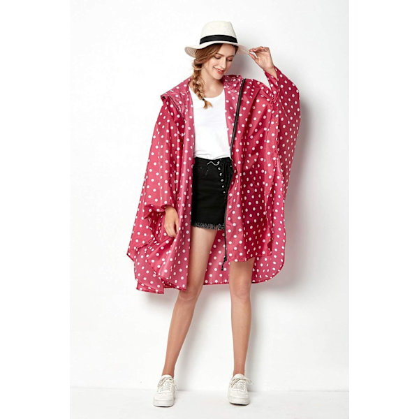 #Poncho Regnjakke for Kvinner Vanntett Lettvekt Gjenbrukbar Vandring Regnjakke med Hetter#
