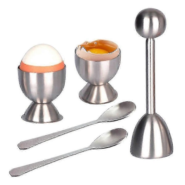Egg Cracker Topper Cutter Sett For Myke Kokte Egg Rustfritt Stål