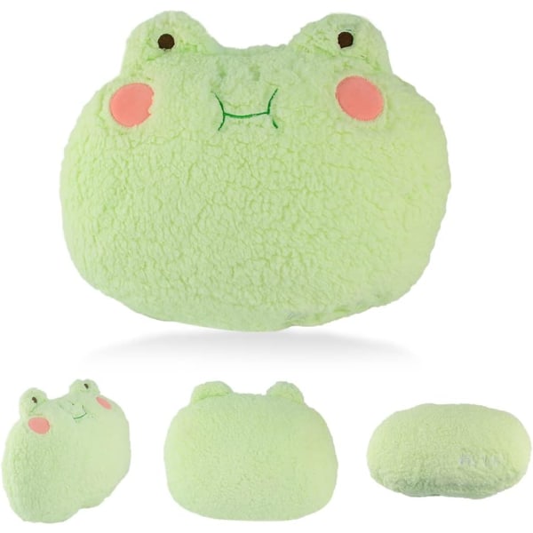 Green Crown Frog Fluffy Plush Cushion, Creative Home Decoration