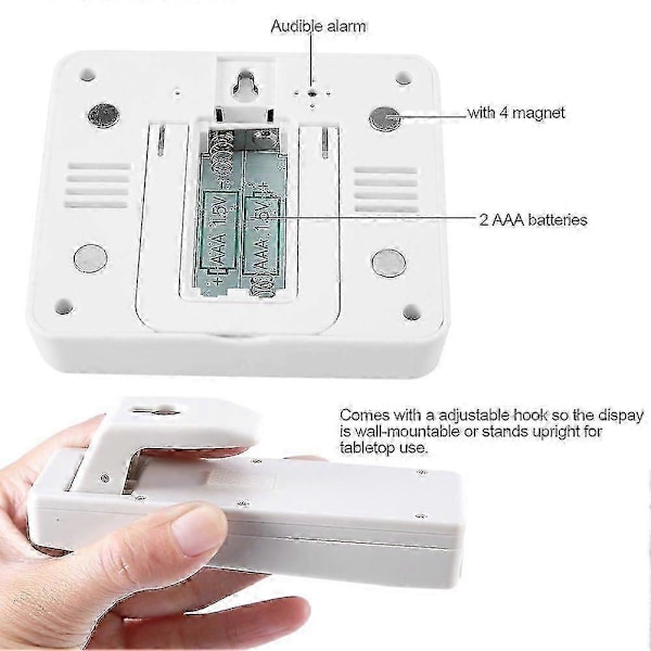 Kyl-Fryskåpstermometer Digitalt Larm Ljudlarm Med Trådlös Sensor Min/max Display - -