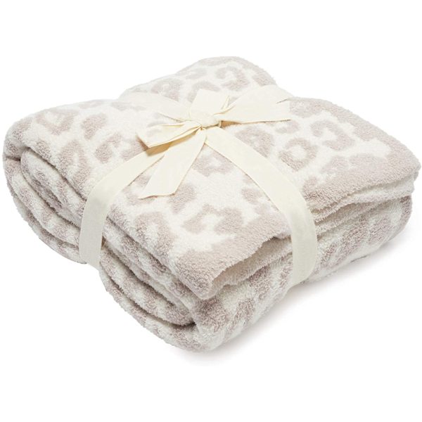 *Uld tæppe strikket tæppe plus fløjl strikket jacquard tæppe leopard tæppe*