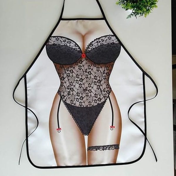 Rolig Kockförkläde Set för Par (Mansmuskler + Sexig Kvinna)