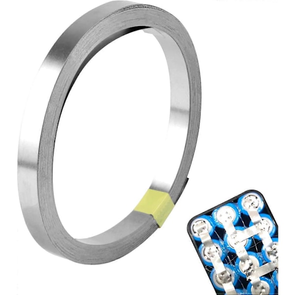 Nickelpläterad remsa tejp 0,12 x 8 mm Nickelremsa för 18650 Batteripunktssvetsning Kompatibel för punktsvetsmaskin 10 m