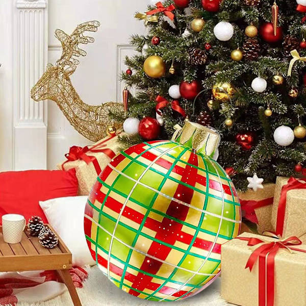 Julgranskulor Hängande Hål Uppblåsbar Dekorativ Gyllene Snöflinga Julparty Ballong För Jul KaesiSilver