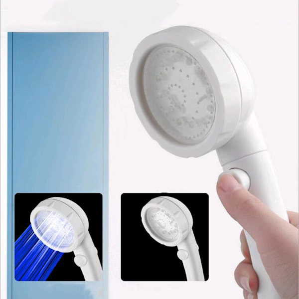 *LED negativ ion spa brusehoved lysende brusehoved vandbesparende tryksat brusetemperaturkontrol håndholdt dyse*