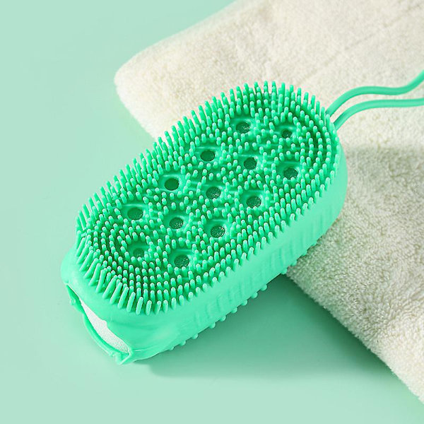 2 Stykker Silikone Bade Håndklæde Kropsrenser Badebørste Silikone Badesvamp Kropssvamp Silica Gel Vaskemaskine Børn Loofah