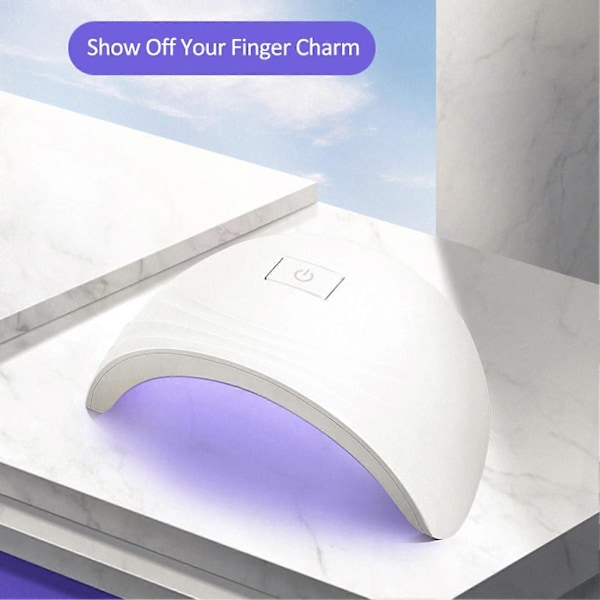 Neglelakk Lampe Hurtigtørkende Full Dekning ABS Negletørker UV LED Gel Polish Dobbel Sensor Lampe for Kvinner