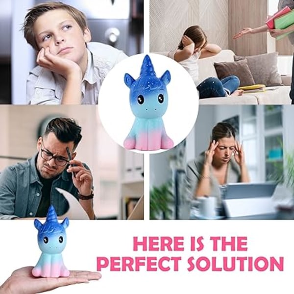 Unicorn Squeeze Toys (Starry Sky Color 12cm × 6cm) Lindrar stress
