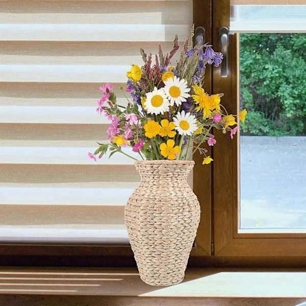 Torkad Blomma Vas Dekorativ Vävd Blomvas Konstgjord Blomsterarrangemang Behållare
