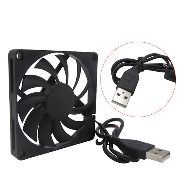 #1 stk. 5V 0,25A 80mm 80x10mm 8cm DC Børsteløs USB-forbindelse til PC-køleblæser#
