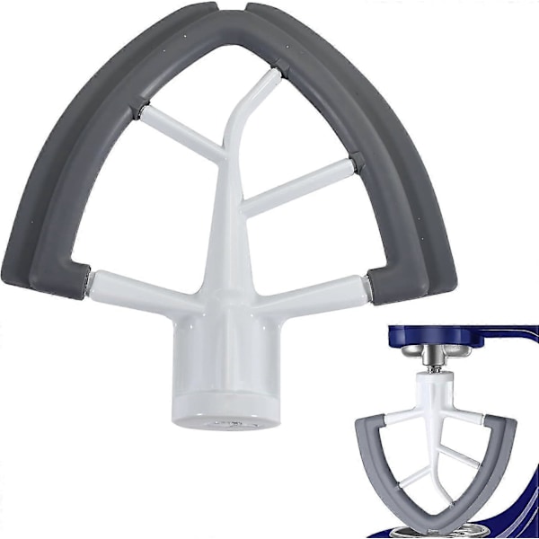 4.5-5 Qt Flex Edge -vatkain Kitchenaidin kallistuspäisille yleiskoneille, yhteensopiva Kitchenaidin 4.5-5 Qt kulhonostoyksiköiden kanssa, litteä vatkain kulhonkaapimella
