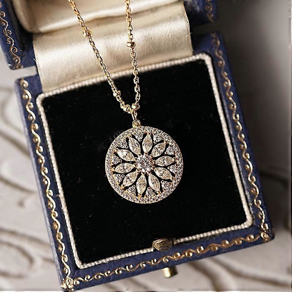 18k Gullbelagt Sterling Sølv Edelsten og Diamant Aksent Filigran M