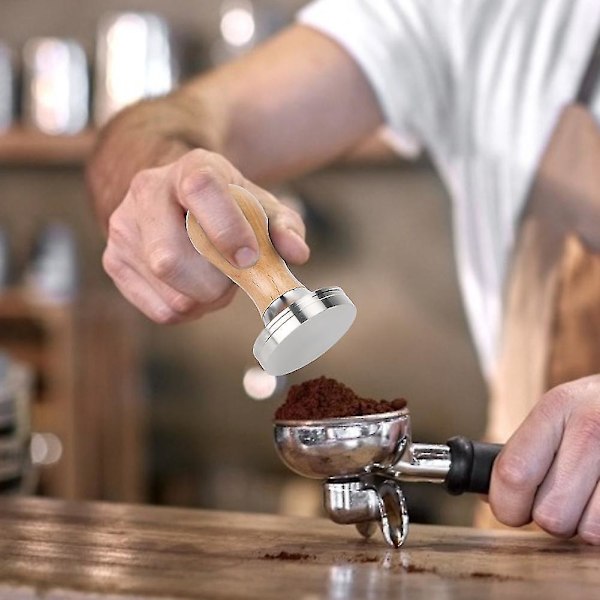 Kaffetamper i rustfritt stål med håndtak - 51 mm diameter