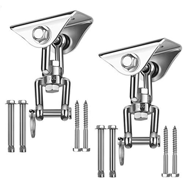 *2 Set Heavy Duty Takkrok med SUS304 Rostfritt Stål 360° Ro*