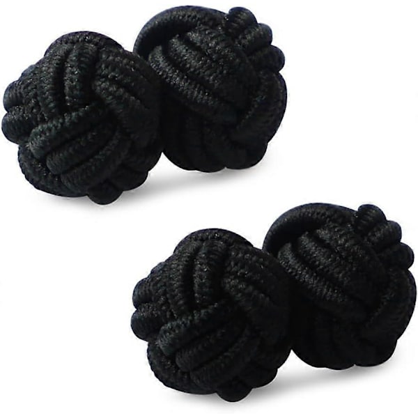20 herre skjorte manchetknapper stof business bryllupsgave elastiske dobbelte perleknapper sort