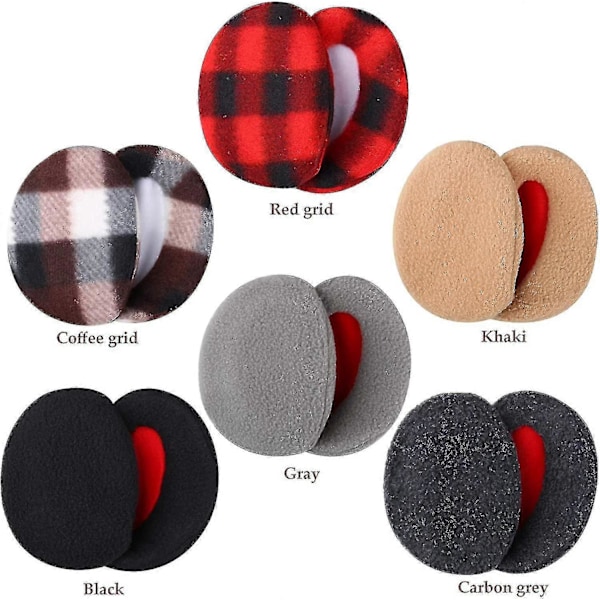 6 Par Öronmuffar Bandlösa Fleece Öronvärmare Vinter Öronskydd Unisex, 6 Färger A