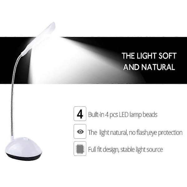 Mini Lett Fleksibel Bordlampe Bærbar Leselampe Boklampe Skrivebordslampe Lesebøker Nattlys