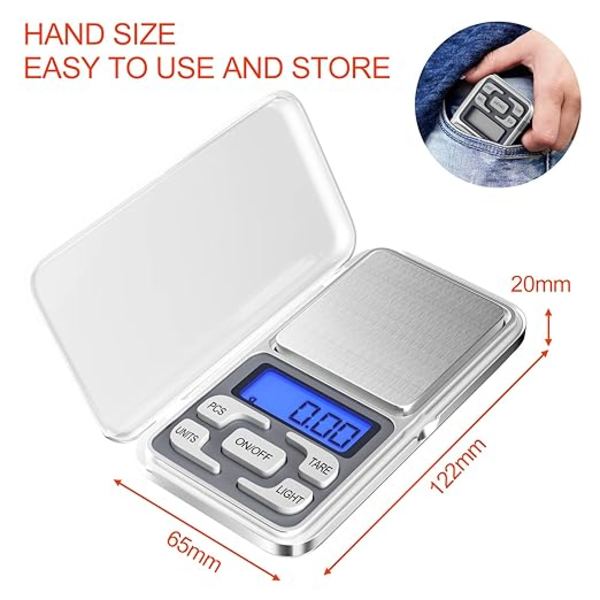 Precision Köksvåg, 0.01g-500g, Mini Multifunktionell Mat