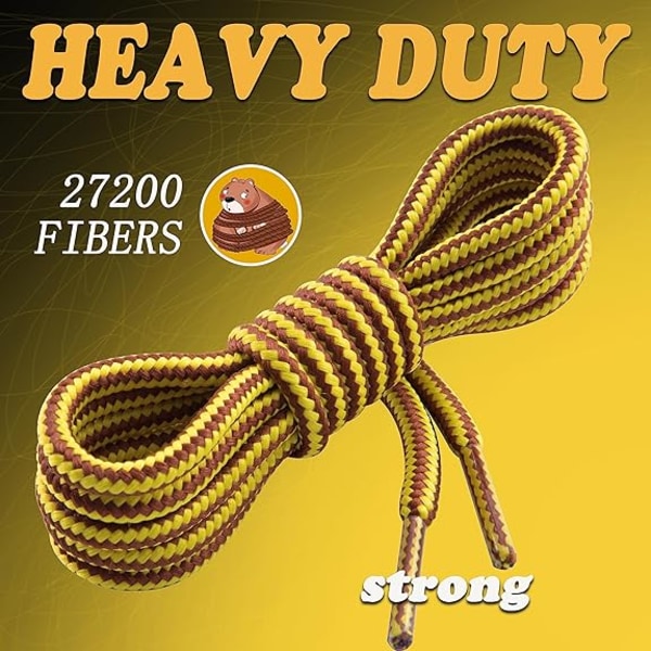 Round Boot Laces [2 Pairs] Sturdy and Durable Boot Laces, Diamete