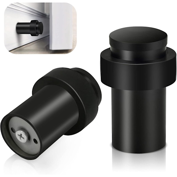 Mustat Ovenpysäyttimet Raskaaseen Käyttöön Ruostumattomasta Teräksestä, Koristeelliset Seinäsuojat, Kiinteät Kumilistat 65mm, 2 kpl
