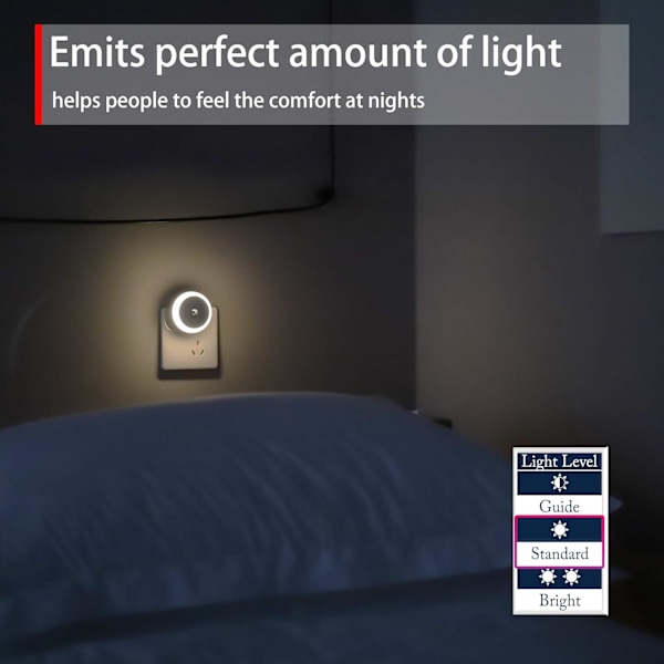 2 stykker intelligent lysstyringssensor små nattlys