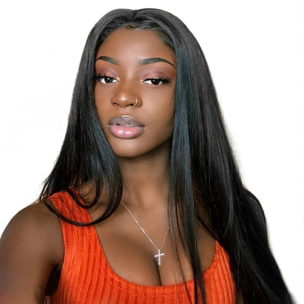 Chemical fiber long straight hair women's wig, black wig, bl