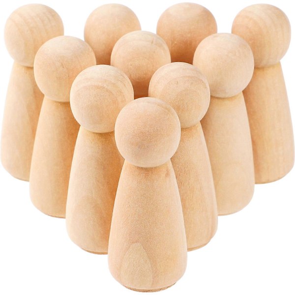 10 st DIY Obehandlade Träfigurer Brud Dockor Tårtdekorationer Bröllop